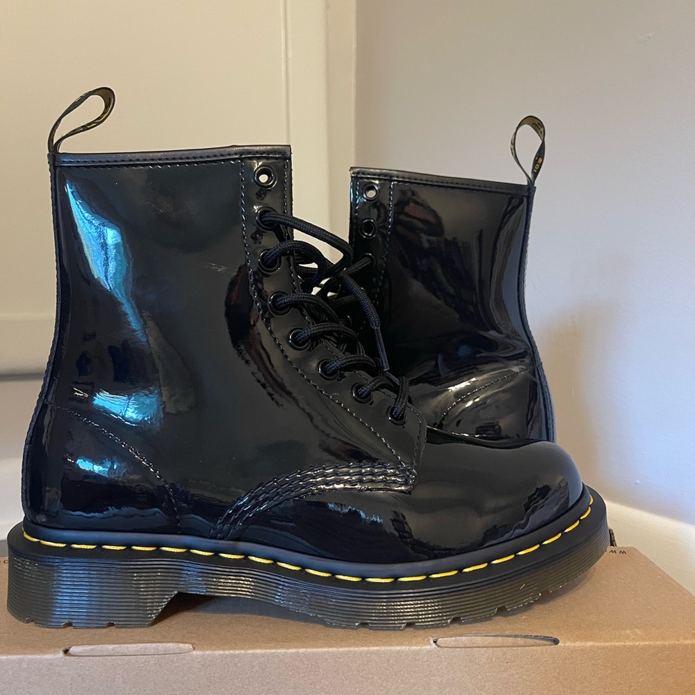 Dr. Martens Black Patent Leather Boots